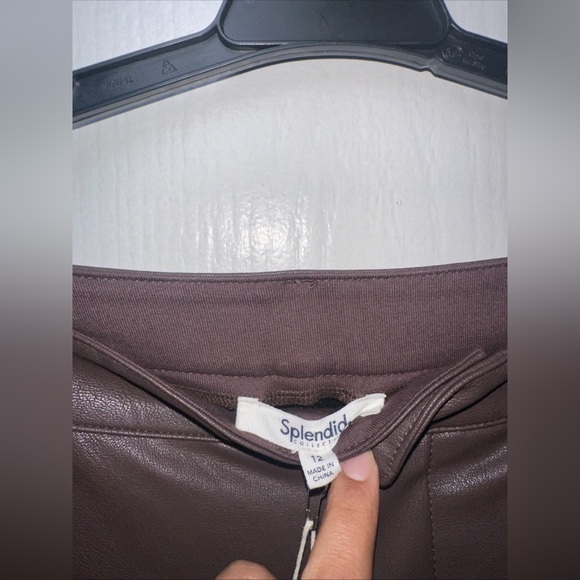 Splendid Collection Women’s Faux Leather Pants‎ Size 12 Color Brown - Picture 8 of 14